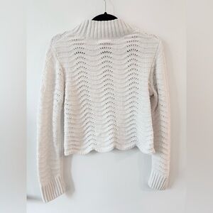 Coco and Shay Cropped Chenille White Knit Sweater | Women’s Size XS